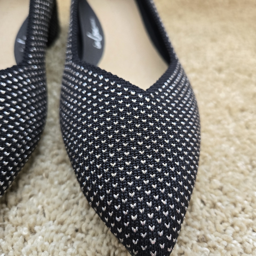 Rothys The High Point In Love Insole Heels Womens 8.5 Black Star Studded - Picture 3 of 10